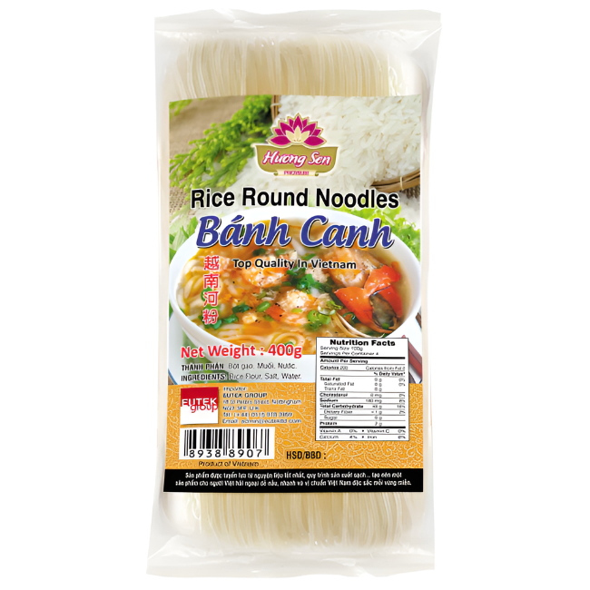 Huong Sen Rice Round Noodles Bahn Canh 400g