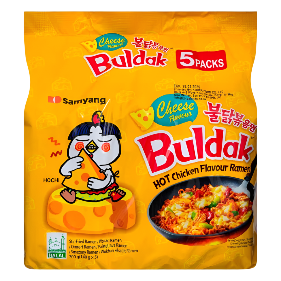 Buldak Cheese Flavoured Hot Chicken Ramen 5 Pack