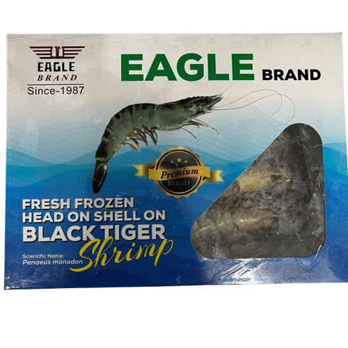 Black Tiger Shrimp, Prawn Head On 8 /12 Eagle Brand 1kg