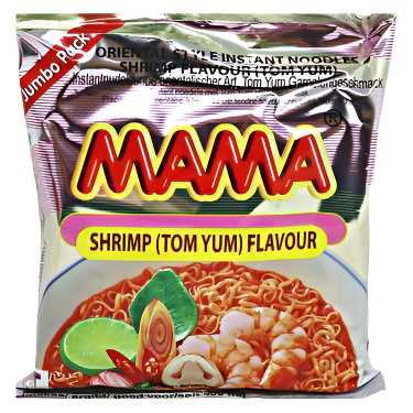 MAMA Shrimp (Tom Yum) Flavour instant noodles packaging