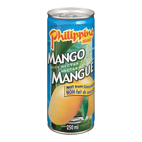 Can of Philippine Mango Juice Nectar on a clear
background