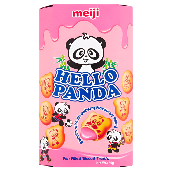 Hello Panda Strawberry Filling Biscuits 50g Box