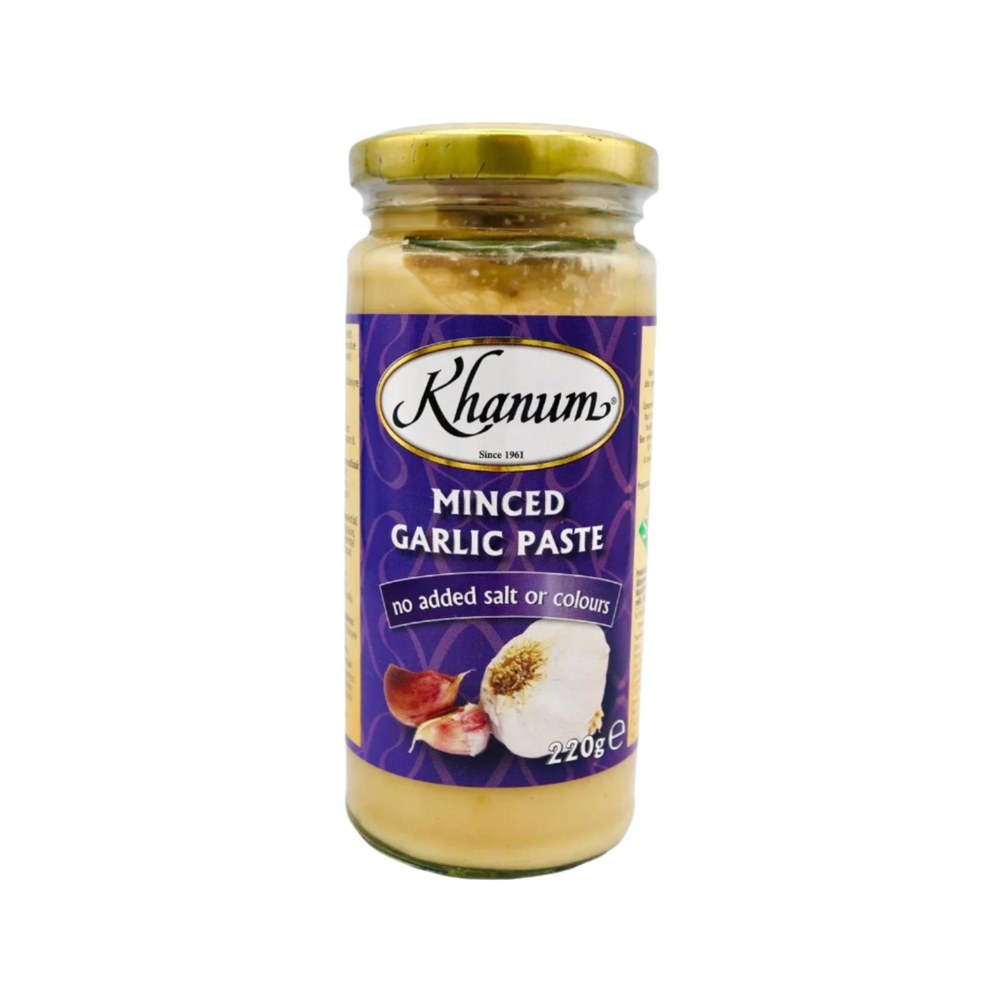 A Jar Of Khanum Minced Garlic Paste 220g