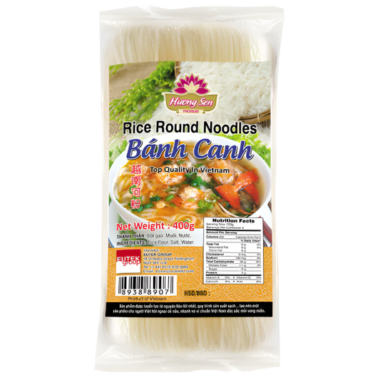 Huong Sen Rice Round Noodles Bahn Canh 400g