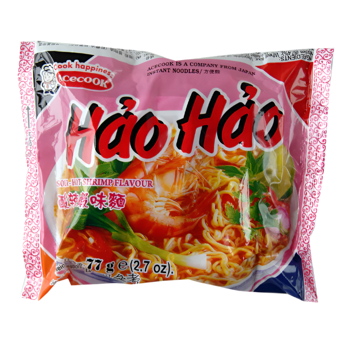 Acecook Hot & Sour Shrimp Flavour Instant Noodles 77g