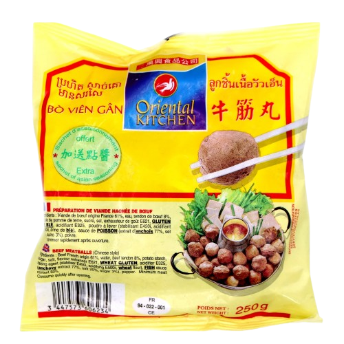 Beef Meatballs With Tendon Bo Vien Gan - Oriental Kitchen 250g (Frozen)