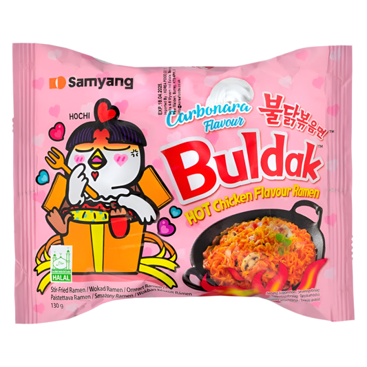 Buldak Carbanara Flavoured Hot Chicken Ramen Noodles Single pack