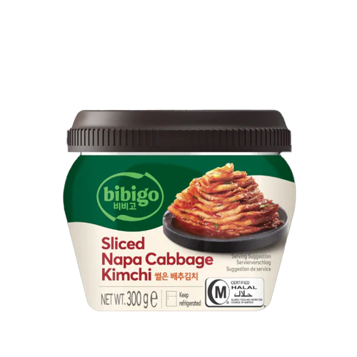 Jar of bibigo sliced napa cabbage kimchi 