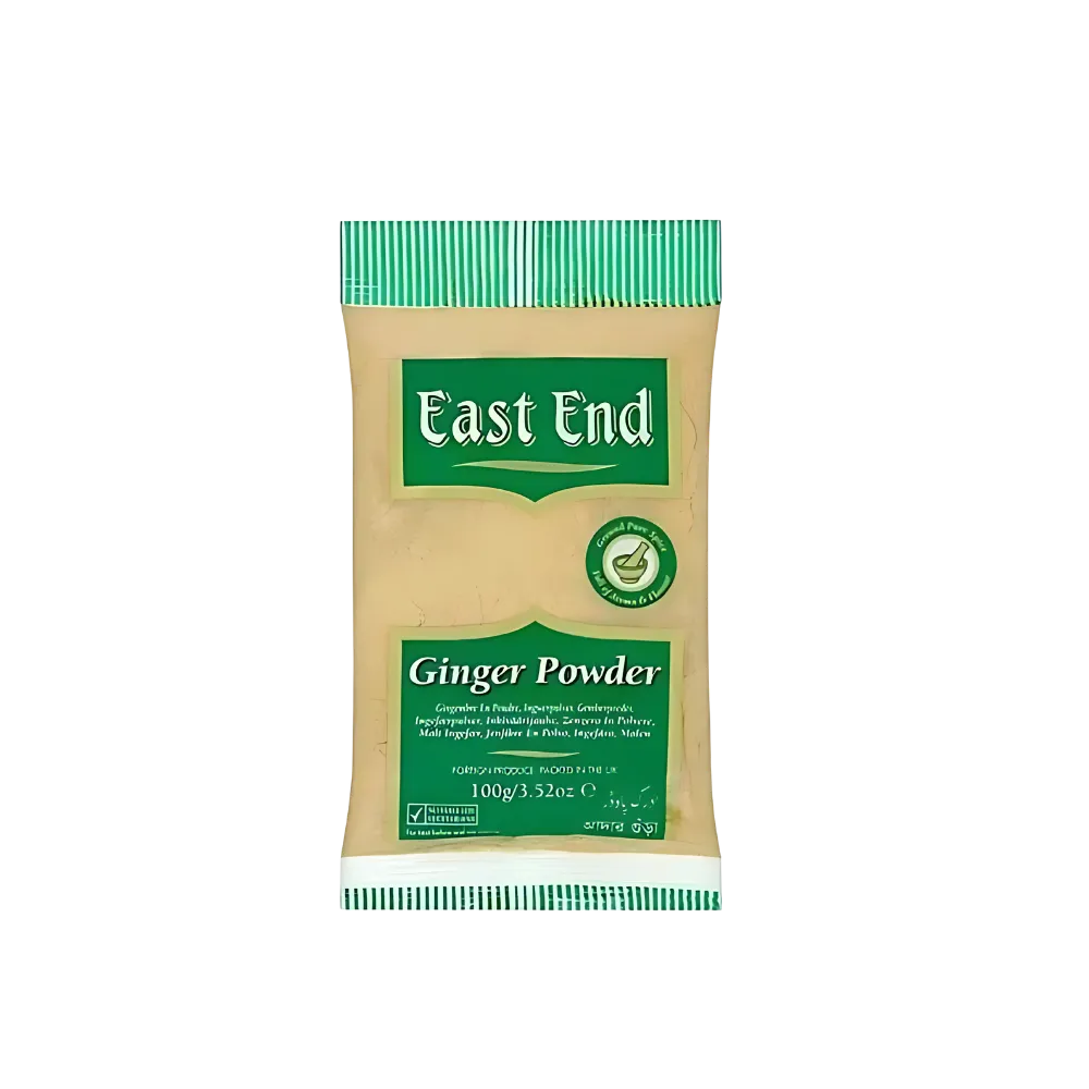 Bag of East End Ginger Powder on a white background