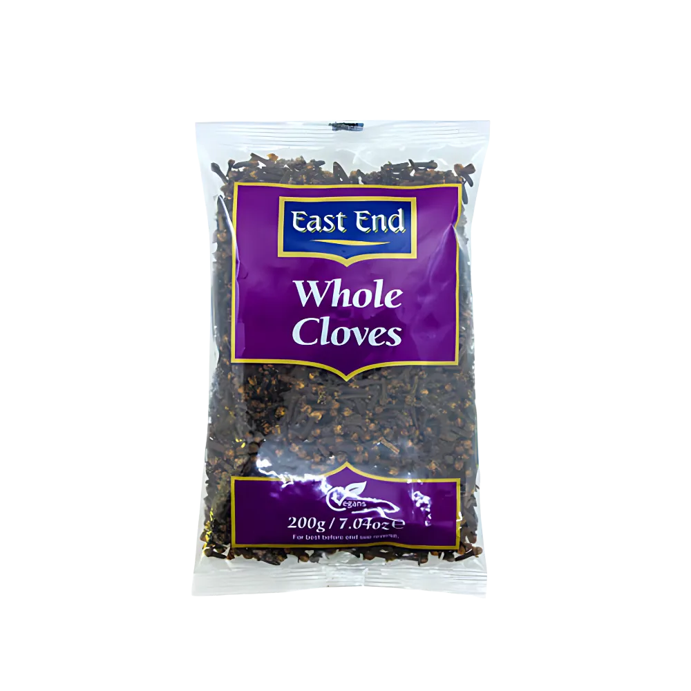 Packaged whole cloves with East End 