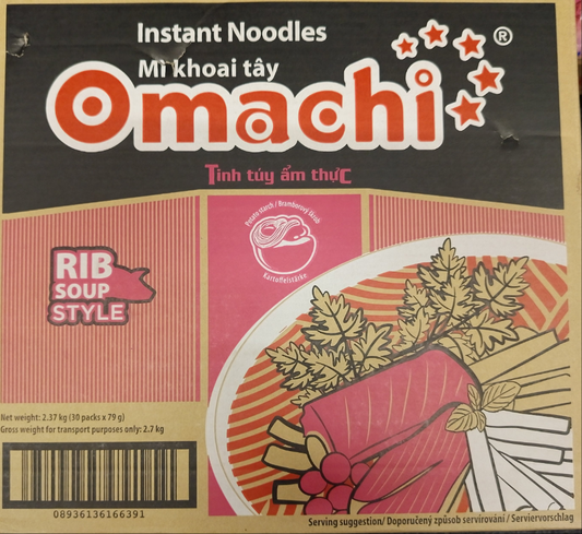Omachi Rib Soup Style Noodles Box 30 Packs x 79g