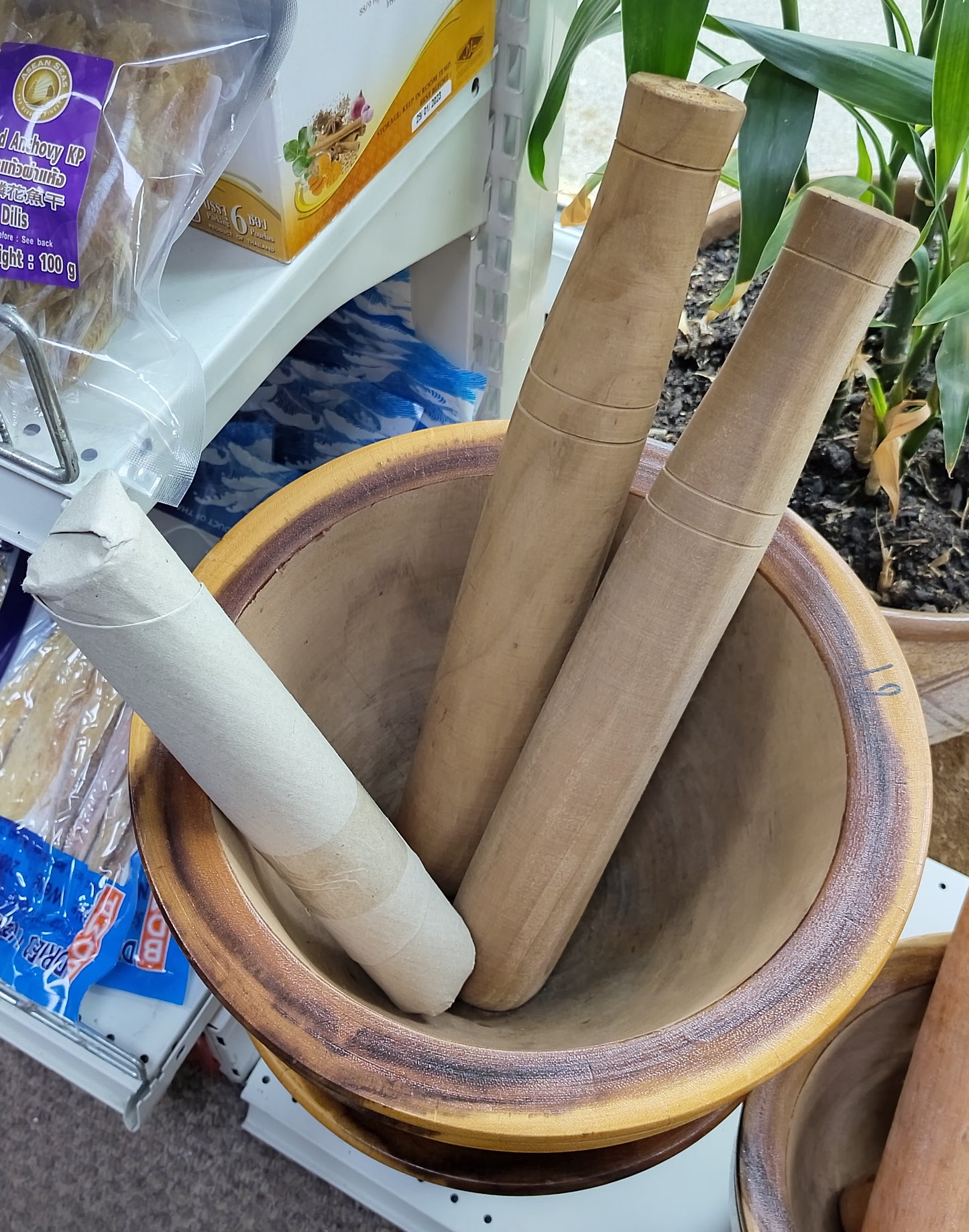 Thai Mortar & Pestle (Traditional Rustic Style)
