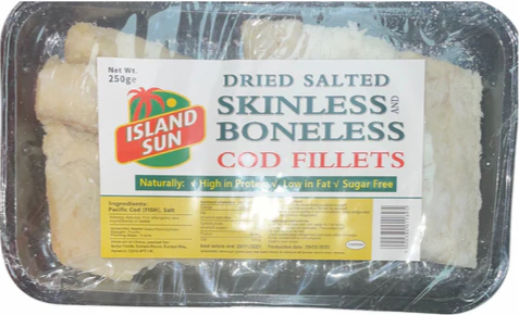Island Sun Dried  Salted Skinless & Boneless Cod Fillets