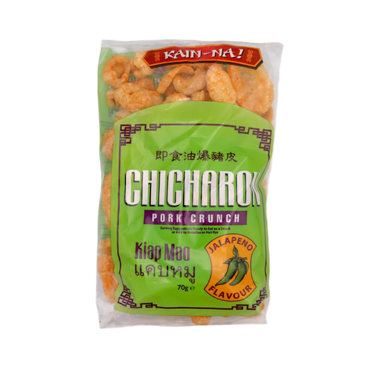 Kain-Na! Chicharon Pork Crunch (Scratching) (Kiap Moo) Jalapeno Flavour 70g