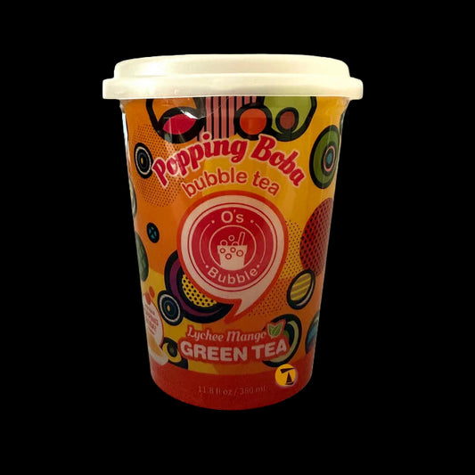 O's Bubble Popping Boba - Lychee & Mango Bubble Green Tea - 350ml