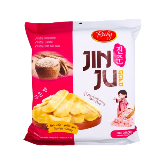 Richy Jinju Pink Salt Rice Cracker 134.4g