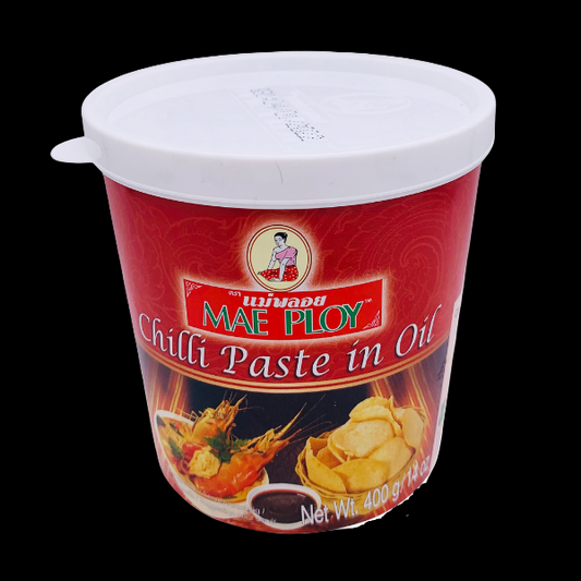 Container of Mae Ploy Chilli Paste in Oil