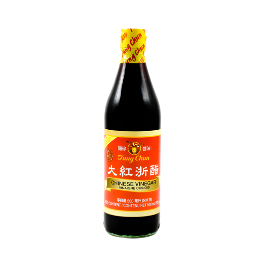 Bottle of Dung Chun Chinese Vinegar on a white background