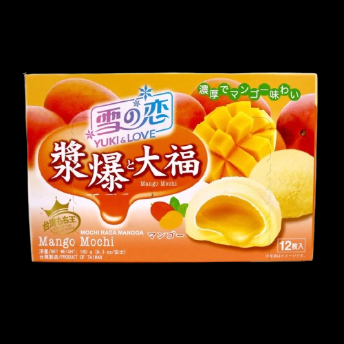 Yuki & Love Mango Mochi 180g 12 Pieces In A Yellow Box