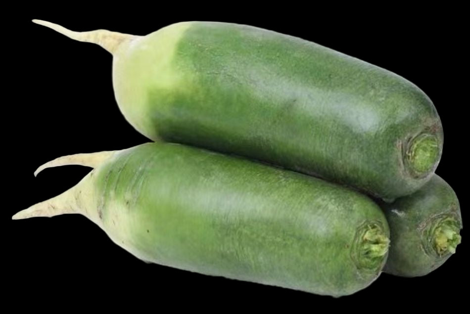 Three green radishes 