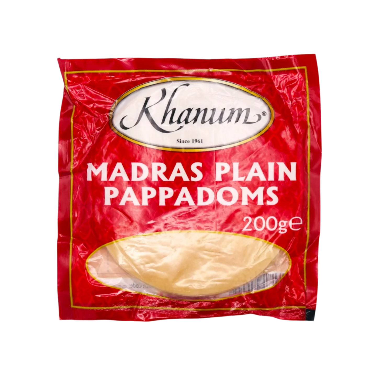 Khanum Madras Plain Papadoms 200g