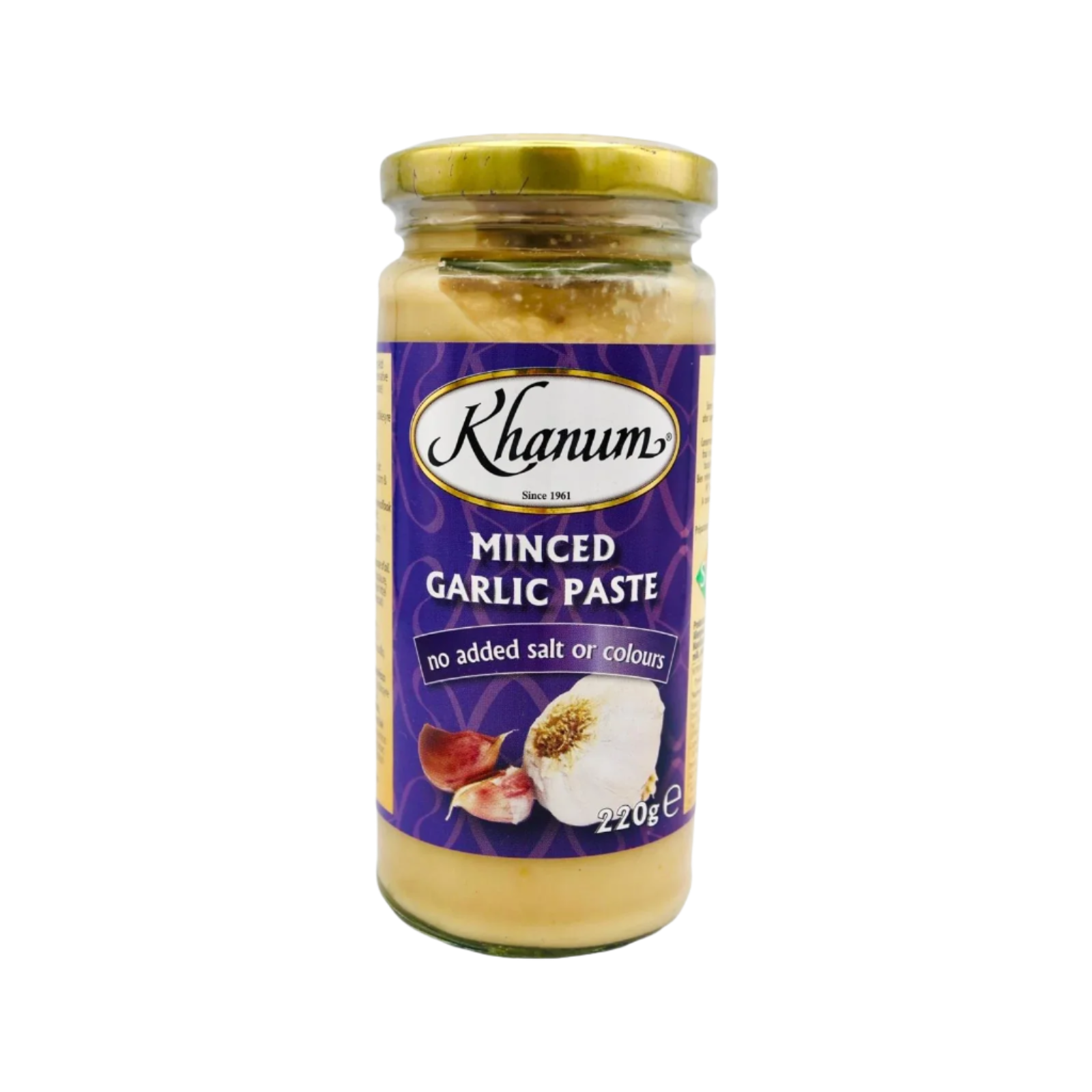 A Jar Of Khanum Minced Garlic Paste 220g