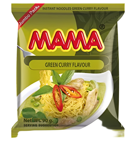 Jumbo Pack Mama Green Curry Instant Noodles 90g