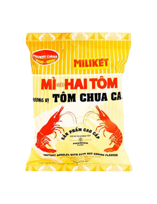 miliket premium instant noodles with sour hot shrimp flavour-75g