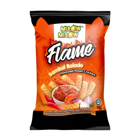 Miow Miow Flame Sambal Balado Flavoured Pawn Crackers