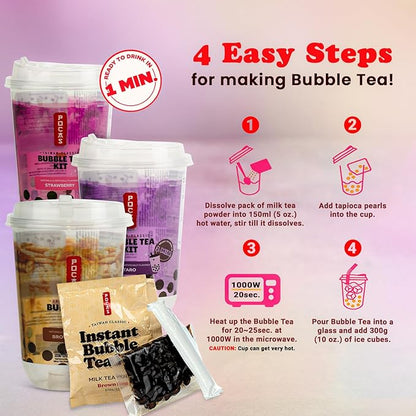 Pocas Bubble Tea Kit, Variety 6-Pack Party Set
