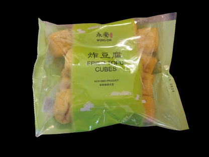 wing in fried tofu cubes
